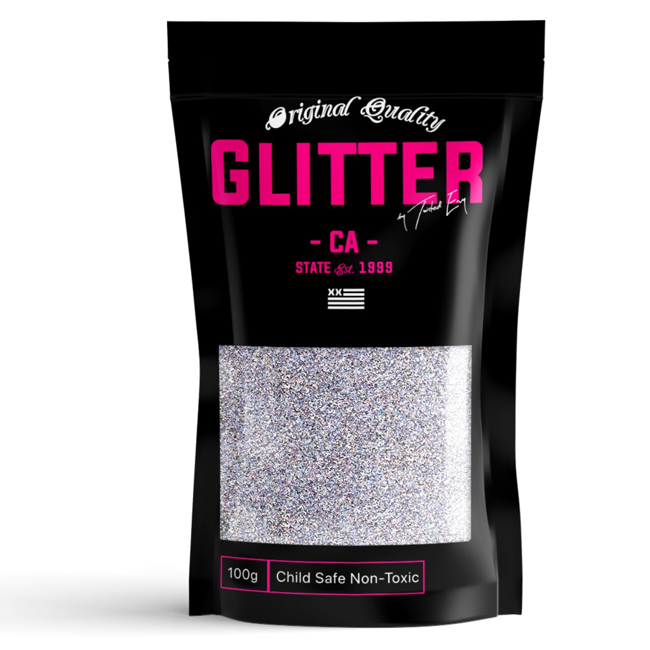 Silver Premium Glitter Multi Purpose Dust Powder 100g / 3.5oz for use with Arts & Crafts Wine Glass Decoration Weddings Cards Flowers Cosmetic Face Eye Body (PACKAGING MAY VARY)